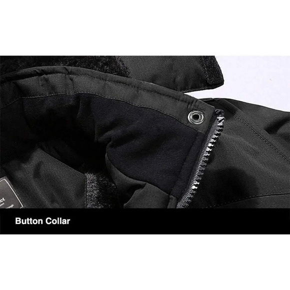 Men's Waterproof Fleece Lined Winter  Coats Windproof Warm Snow Ski Jacket - Picture 4 of 7